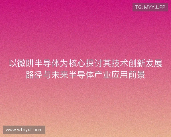 以微阱半导体为核心探讨其技术创新发展路径与未来半导体产业应用前景